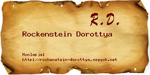 Rockenstein Dorottya névjegykártya